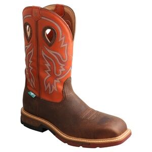 NWT Men’s Twisted X Men's Cowboy Boots in Brown and Orange Size 7.5